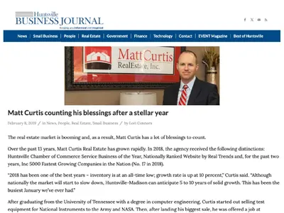 Matt Curtis reflects on a record-setting year of growth, national recognition, and community impact for Matt Curtis Real Estate. From major business awards and Huntsville’s strong housing outlook to building homes for families in need, the team’s success 